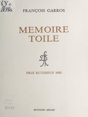 cover image of Mémoire toile